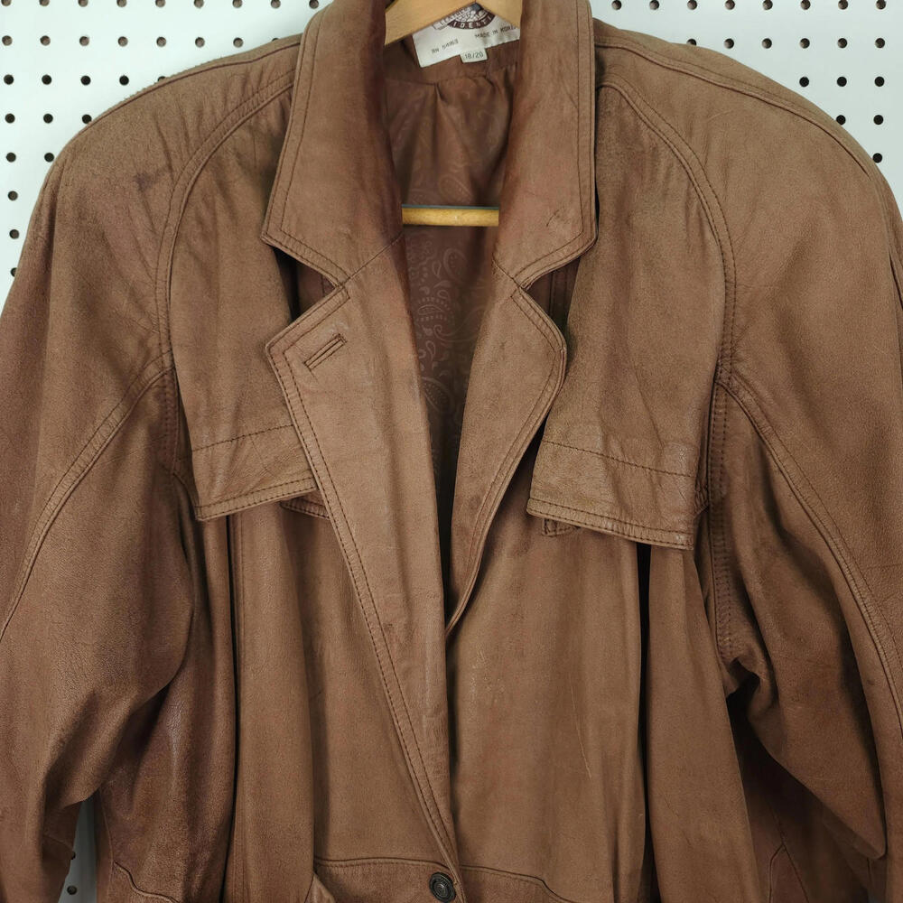 G-III Leather Fashions‎ Brown Leather Jacket Size 18/20 - Picture 2 of 9